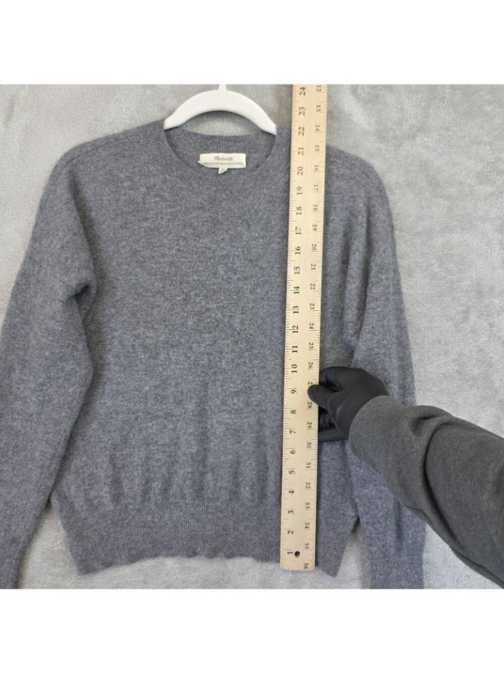 Madewell Sweater Womens XS Gray 100% Cashmere Crew Neck Pullover Long Sleeve - Picture 6 of 10
